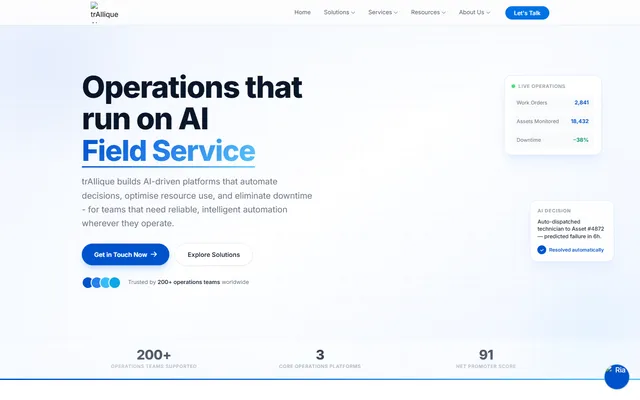 Trailique AI homepage